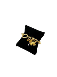 Joan Rivers Vintage Gold Scottie Dog Charm Bracelet