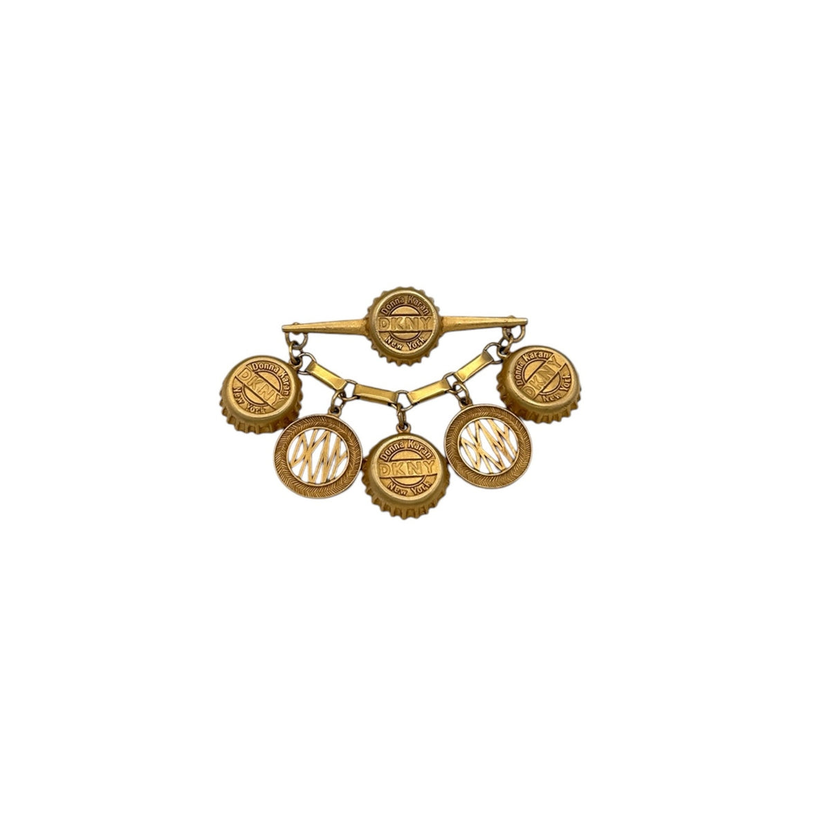 Donna Karan DKNY Bottle Cap Dangle Charm Brooch