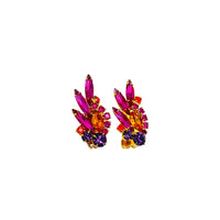 Juliana DeLizza & Elster (D&E) Pink Crawler Floral Clip-On Earrings