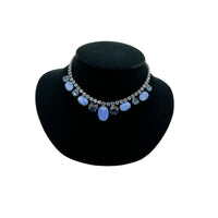 Vintage Blue Rhinestone Choker Necklace