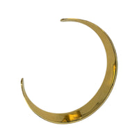Vintage Gold Brass Choker with Blue Glass Cabochon Accents