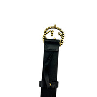 Gucci Black Leather Interlocking Beaded GG Belt Italy Size 36