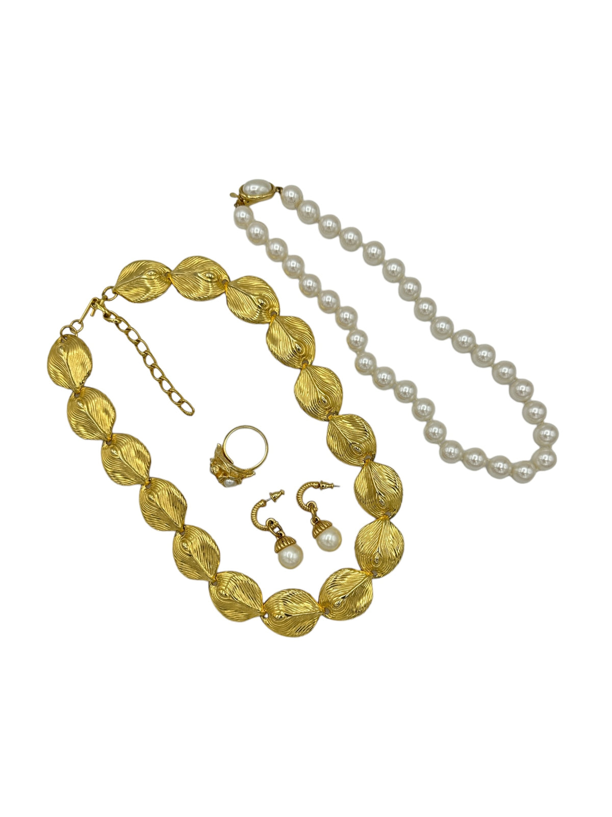 Gold Peacock Chain & Pearl Vintage Jewelry Curated Collection