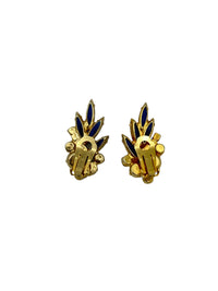 Juliana DeLizza & Elster (D&E) Blue Crawler Floral Clip-On Earrings