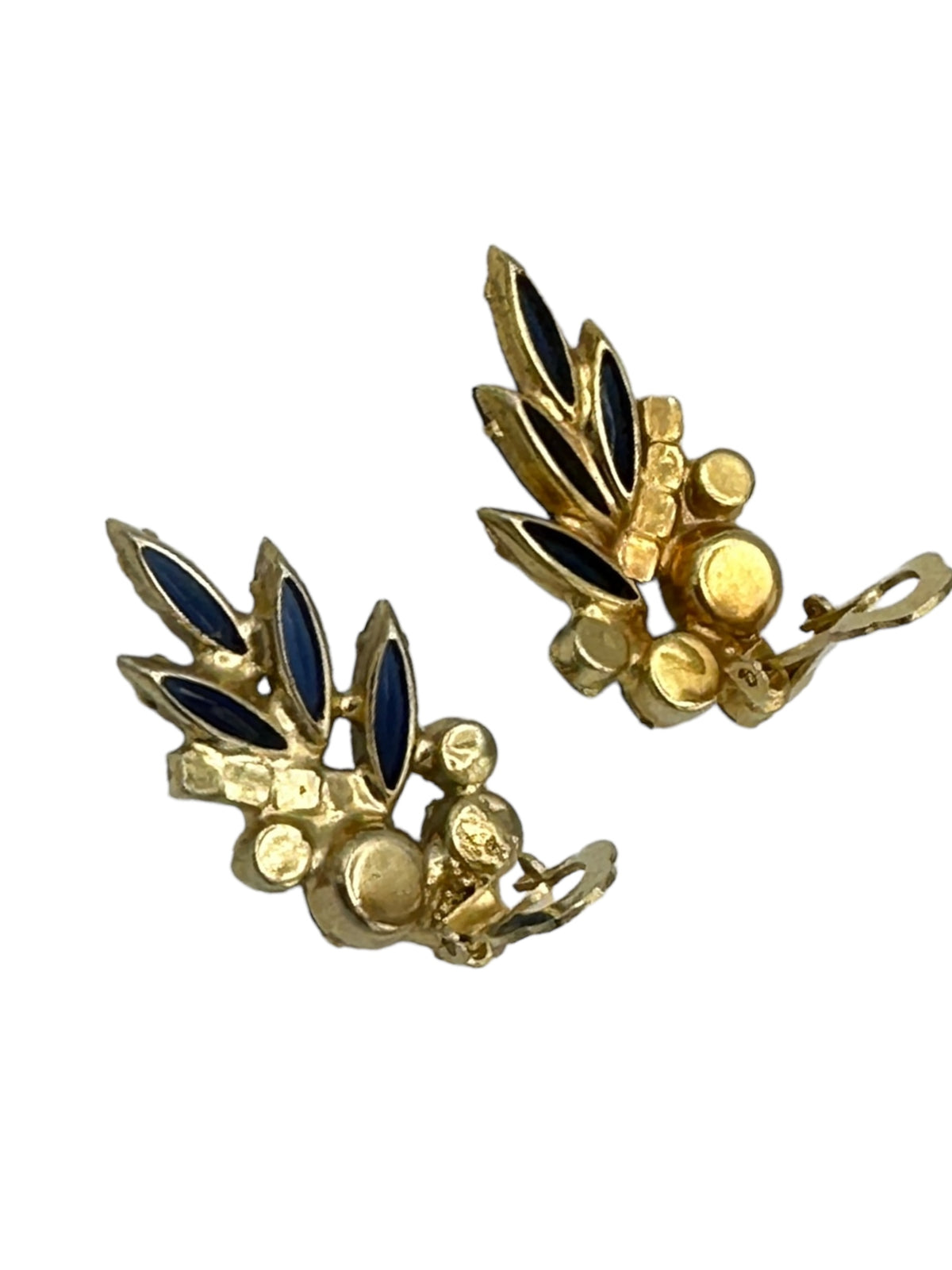 Juliana DeLizza & Elster (D&E) Blue Crawler Floral Clip-On Earrings