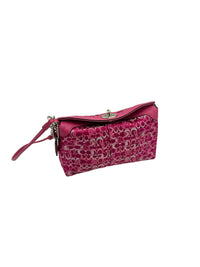 Coach Madison Pink Raspberry Y2K Limited Edition Jacquard Wristlet Clutch