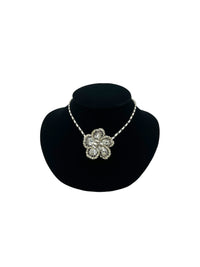 Crown Trifari Vintage Layered Rhinestone Flower Pendant