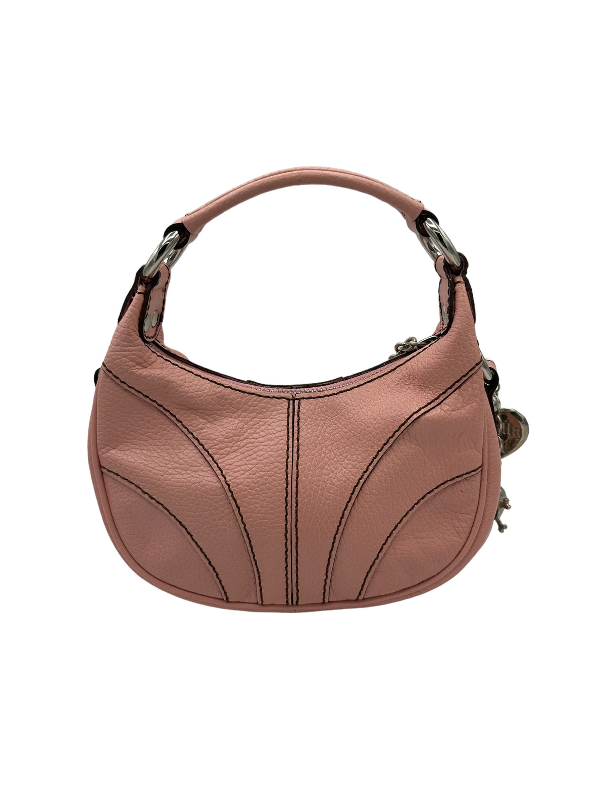Y2K Pink Leather Vintage Isabella Fiore Small Shoulder Handbag