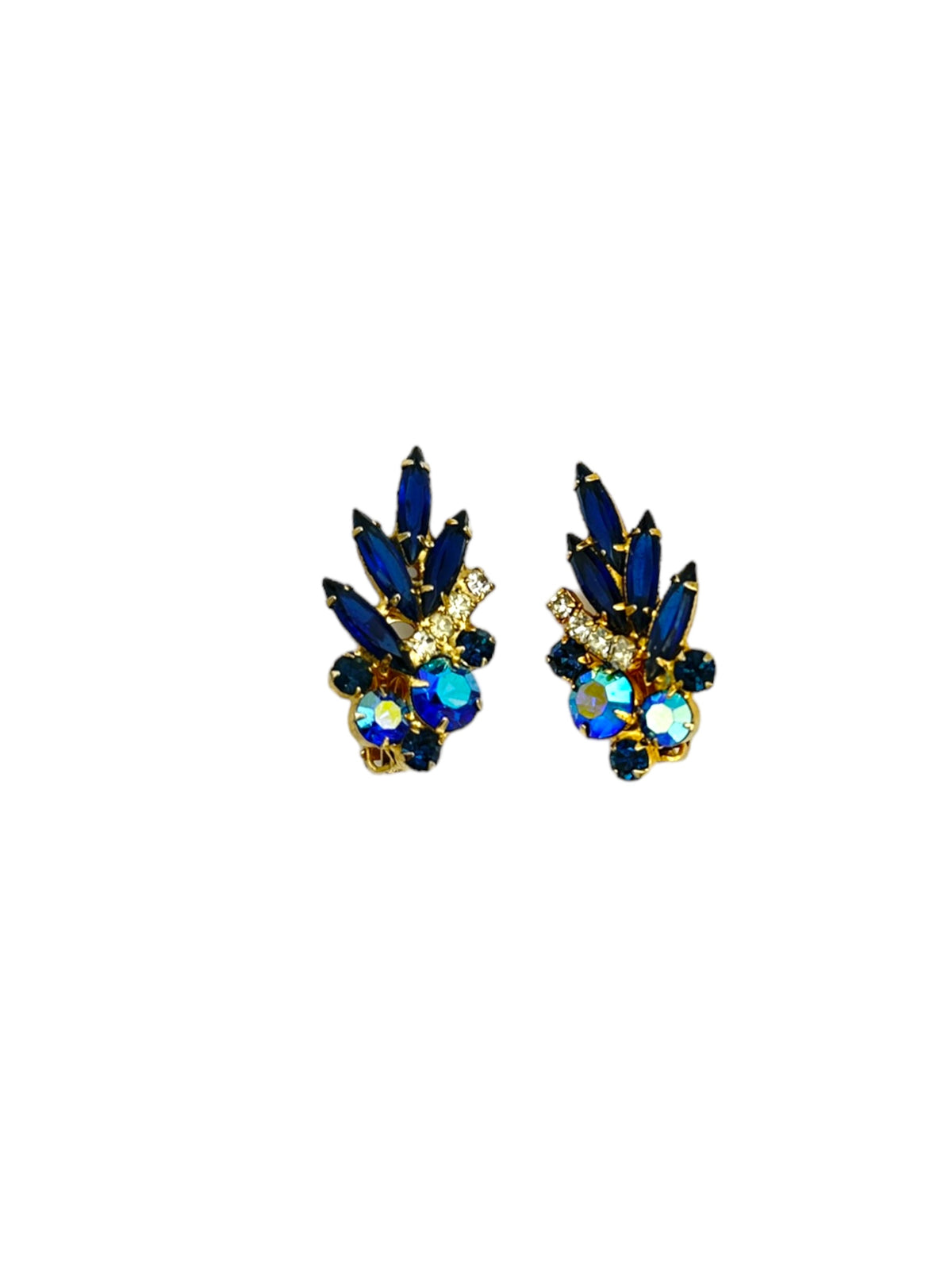 Juliana DeLizza & Elster (D&E) Blue Crawler Floral Clip-On Earrings