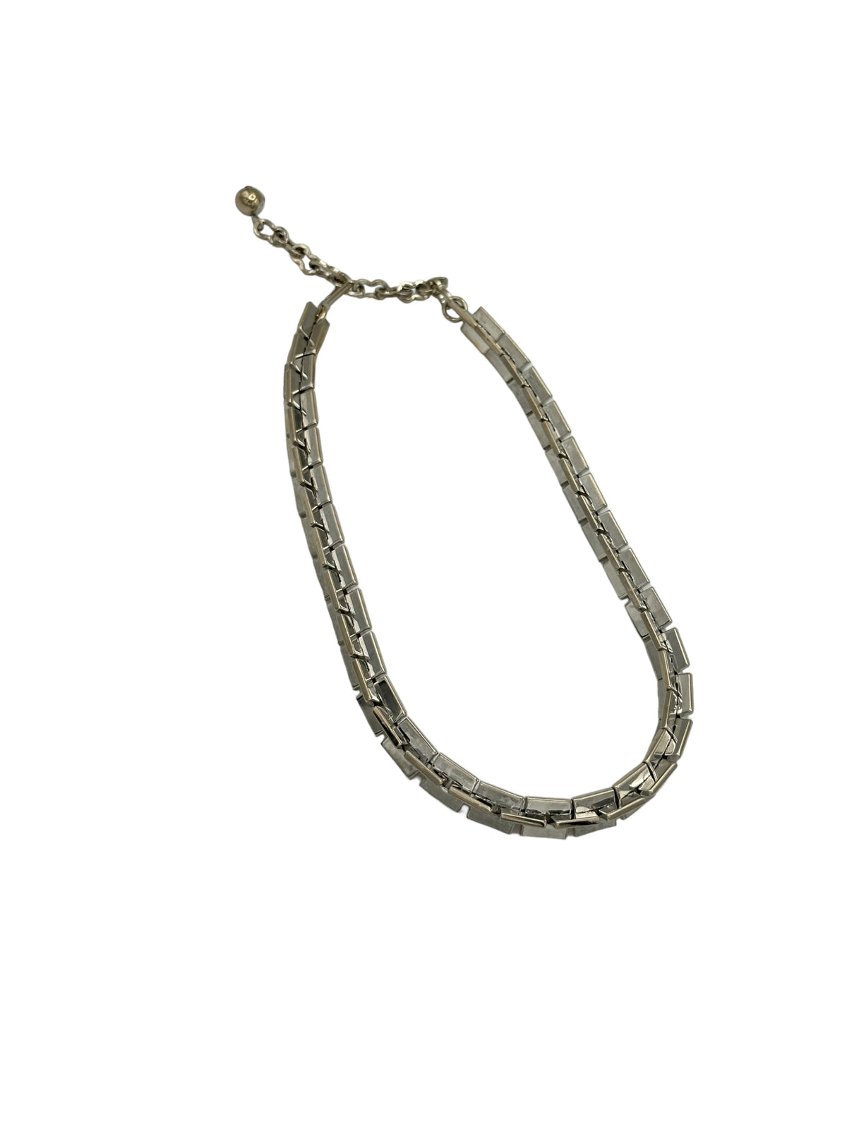 Silver Heavy Square Link Chain Chunky Layering Necklace