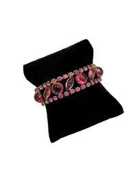 Weiss Pink Rhinestone Vintage Statement Bracelet