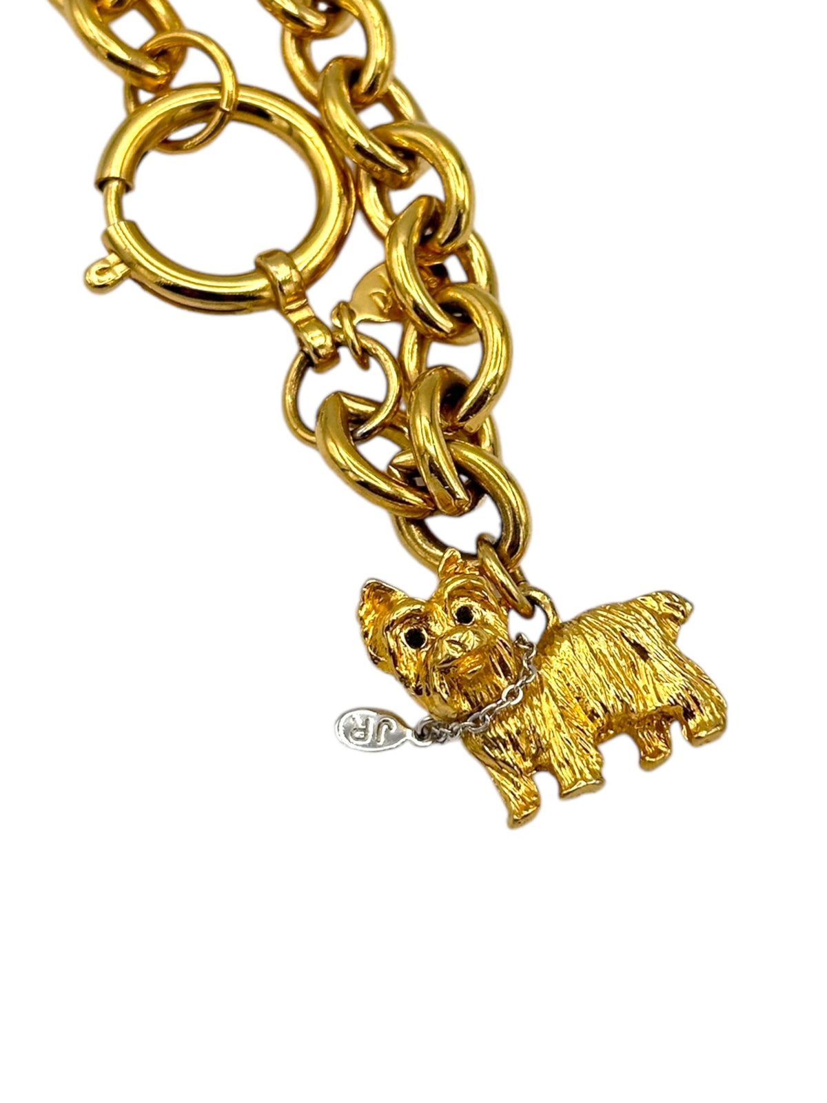 Joan Rivers Vintage Gold Scottie Dog Charm Bracelet