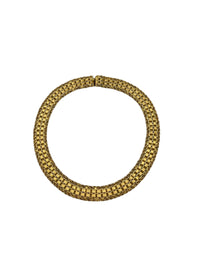 Gold Hobe Basketweave Chain Collar Necklace