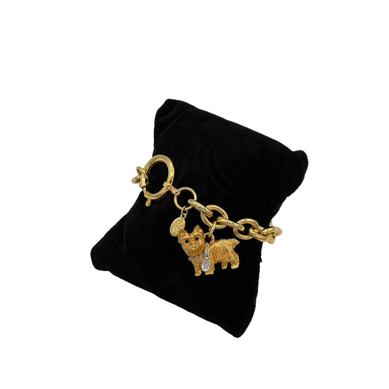 Joan Rivers Vintage Gold Scottie Dog Charm Bracelet