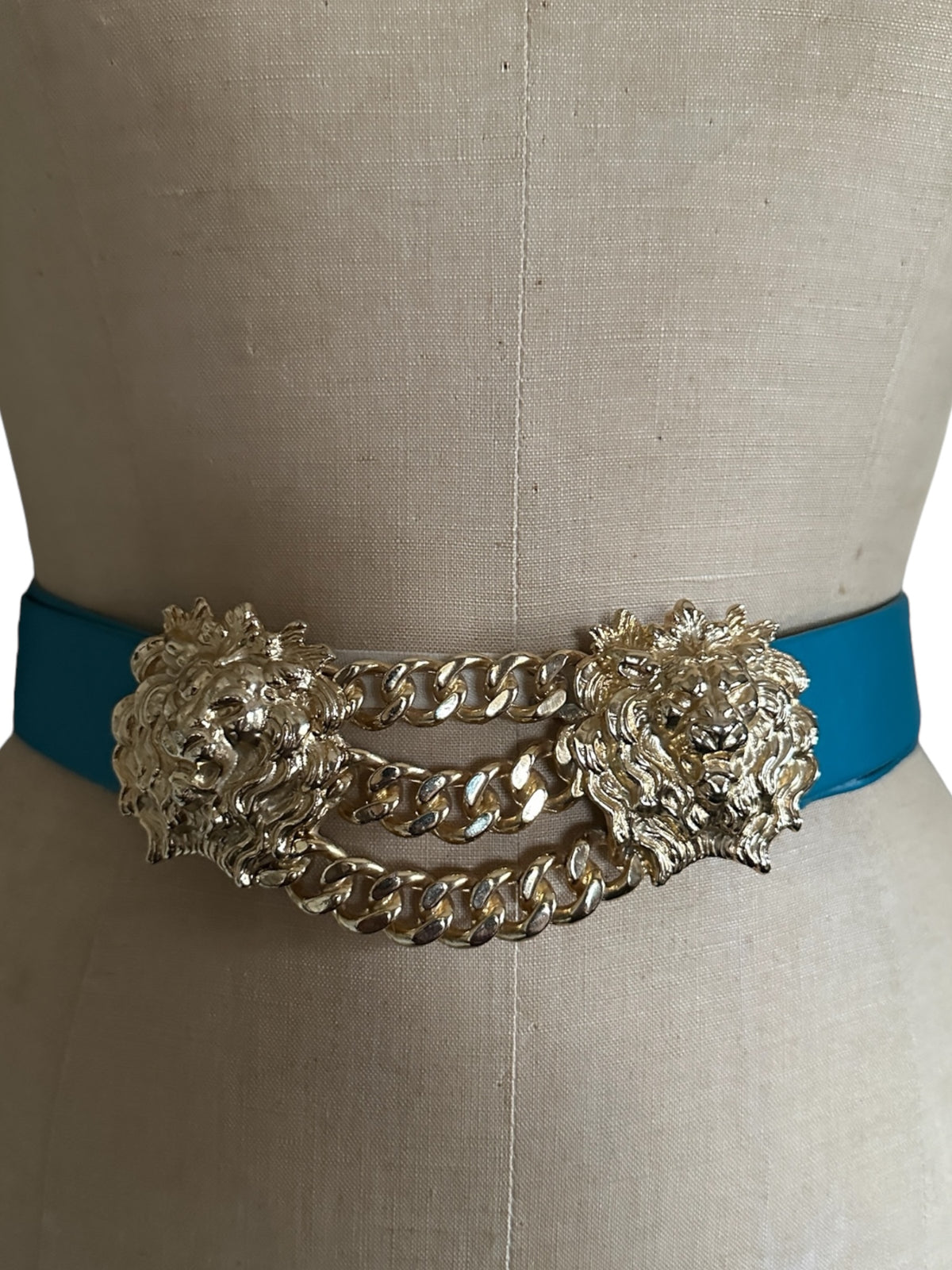 Mimi Di N Gold Double Lion Belt 1989 Adjustable