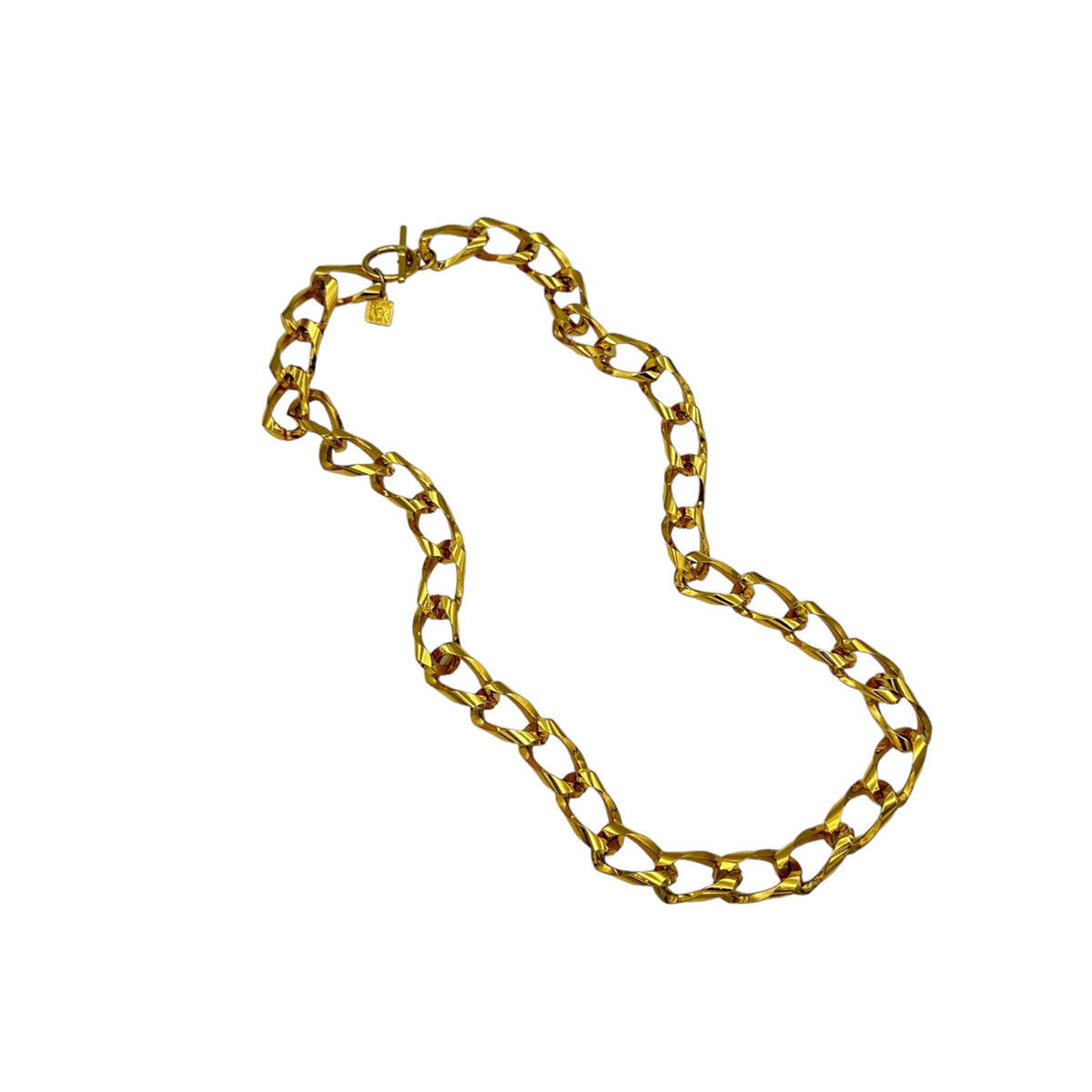 Anne Klein Classic Heavy Gold Cuban Link Chain Long Necklace