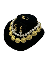 Gold Peacock Chain & Pearl Vintage Jewelry Curated Collection