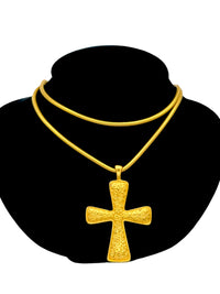 Anne Klein Cross Pendant with Gold Snake Chain Necklace