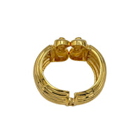 Bold Chunky Shiny Gold Wide Hinged Bangle Bracelet