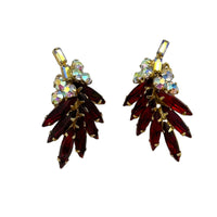 Juliana DeLizza & Elster (D&E) Red Crawler Floral Clip-On Earrings