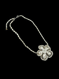 Crown Trifari Vintage Layered Rhinestone Flower Pendant