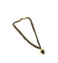 Ralph Lauren RRL Gold Layered Chain Blue Cabochon Pendant