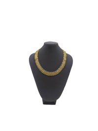 Gold Hobe Basketweave Chain Collar Necklace