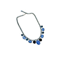 Vintage Blue Rhinestone Choker Necklace