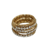 Gold and crystal bracelet on a white background