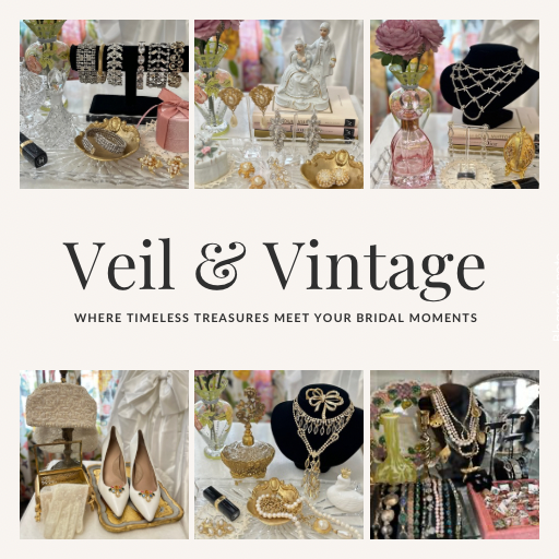 Images from Veil & Vintage feminine timeless bridal jewelry.