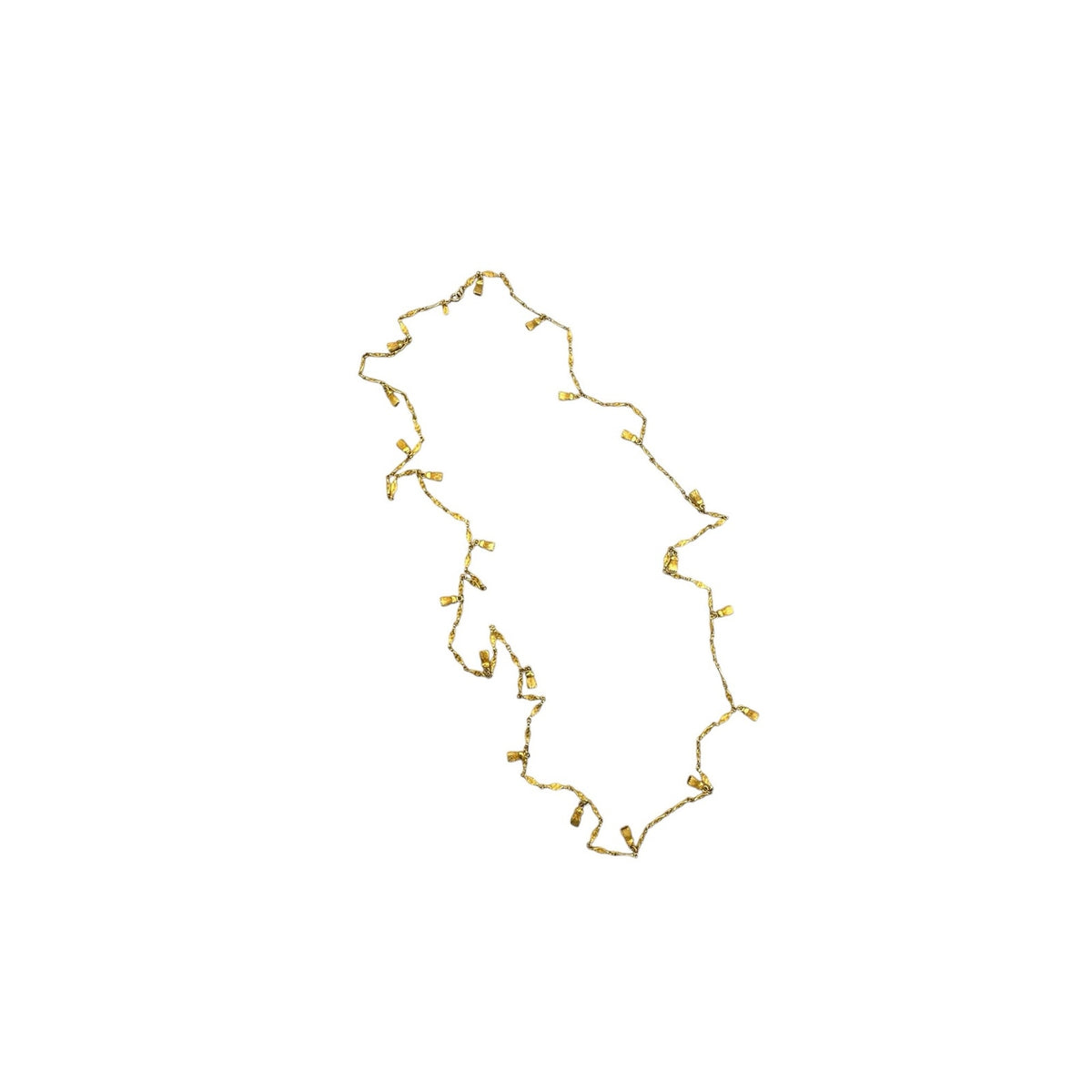 Monet Gold Long Textured Chain Tassel Charm Necklace