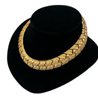 Napier Gold Textured Basket Weave Link Classic Chain Necklace