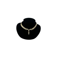 Vintage TARA Clear Rhinestone Tulip Drop Pendant Necklace