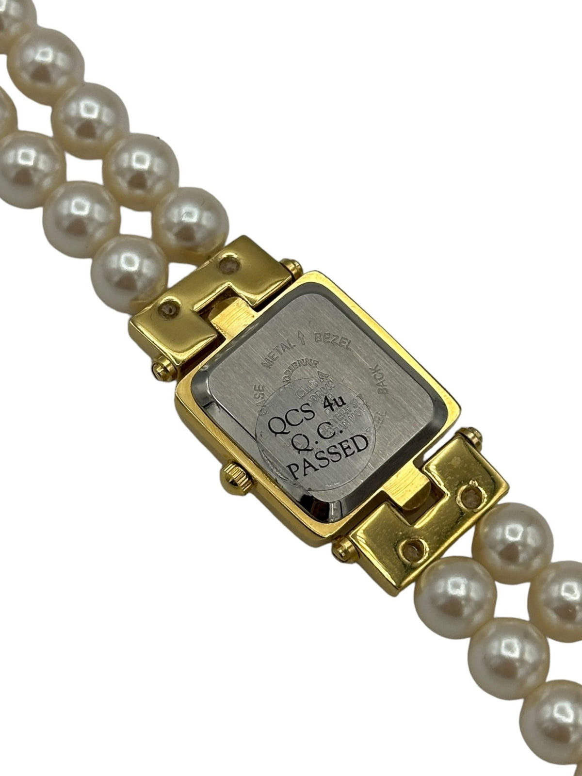 Adrienne Vintage Watch Pearl & Rhinestone Adjustable Wristwatch - 24 Wishes Vintage Jewelry