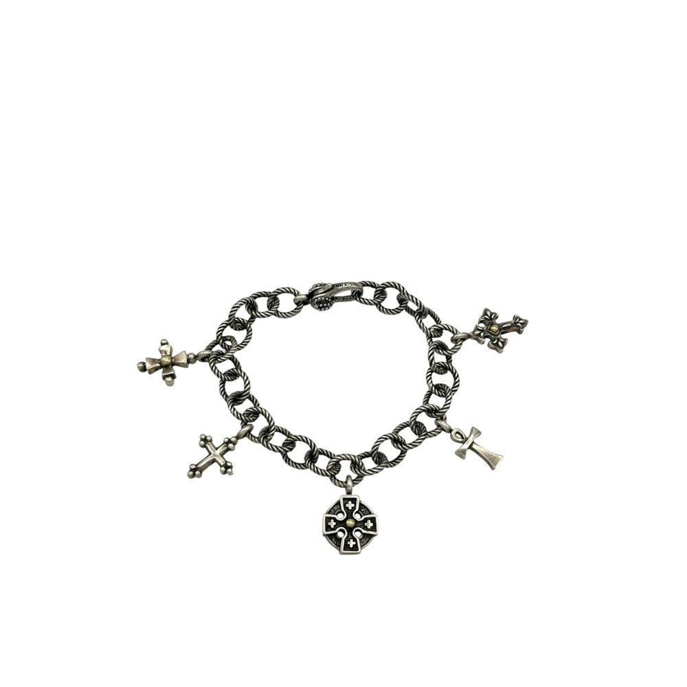 BraceletsAnn King Crosses Of The World Sterling Silver Charm Bracelet 18K Gold