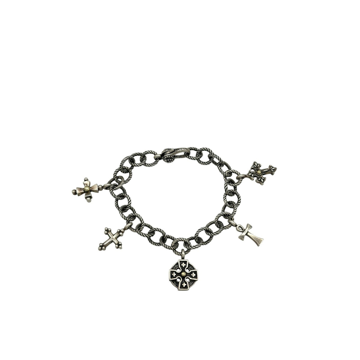 BraceletsAnn King Crosses Of The World Sterling Silver Charm Bracelet 18K Gold