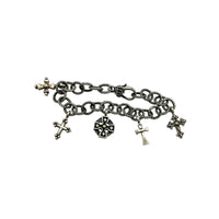 BraceletsAnn King Crosses Of The World Sterling Silver Charm Bracelet 18K Gold