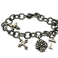 BraceletsAnn King Crosses Of The World Sterling Silver Charm Bracelet 18K Gold