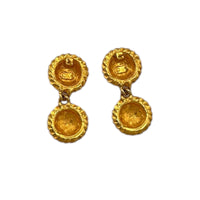 EarringsAnne Klein AK Signed Gold Lion Dangle Pierced Earrings Vintage Designer