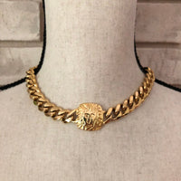 Anne Klein Classic Gold Link Lion Logo Vintage Necklace - 24 Wishes Vintage Jewelry