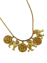 Anne Klein Classic Gold Lion Charm Toggle Closure Chain Necklace - 24 Wishes Vintage Jewelry