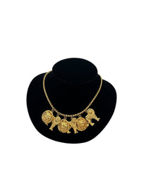 Anne Klein Classic Gold Lion Charm Toggle Closure Chain Necklace - 24 Wishes Vintage Jewelry