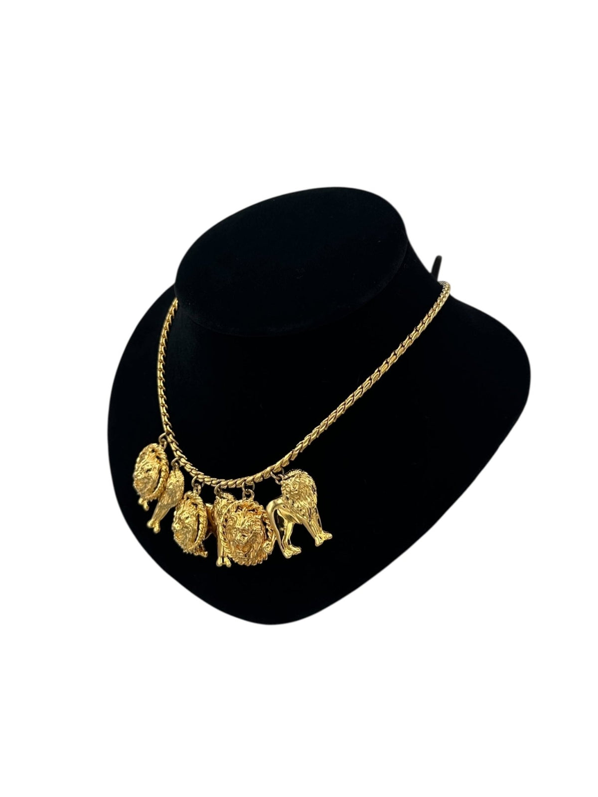 Anne Klein Classic Gold Lion Charm Toggle Closure Chain Necklace - 24 Wishes Vintage Jewelry