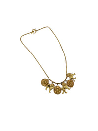 Anne Klein Classic Gold Lion Charm Toggle Closure Chain Necklace - 24 Wishes Vintage Jewelry