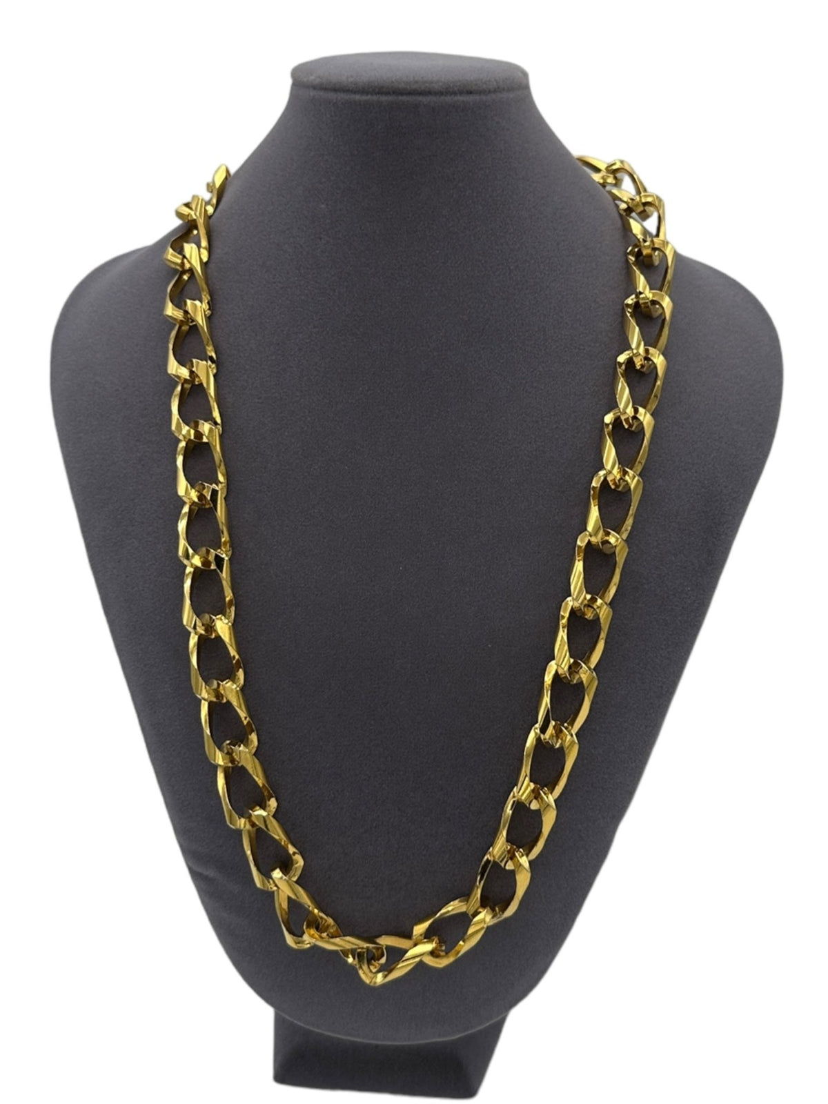 Anne Klein Classic Heavy Gold Cuban Link Chain Long Necklace - 24 Wishes Vintage Jewelry