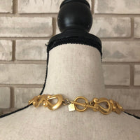 Anne Klein Classic Matt Gold Horse Shoe Link Necklace - 24 Wishes Vintage Jewelry