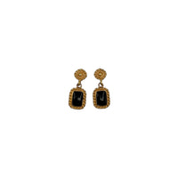 EarringsAnne Klein Gold and Black Enamel Dangle Pierced Earrings