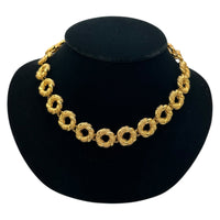 Necklaces & PendantsAnne Klein II Gold Textured Circle Link Necklace AKII 1990s Chain Link