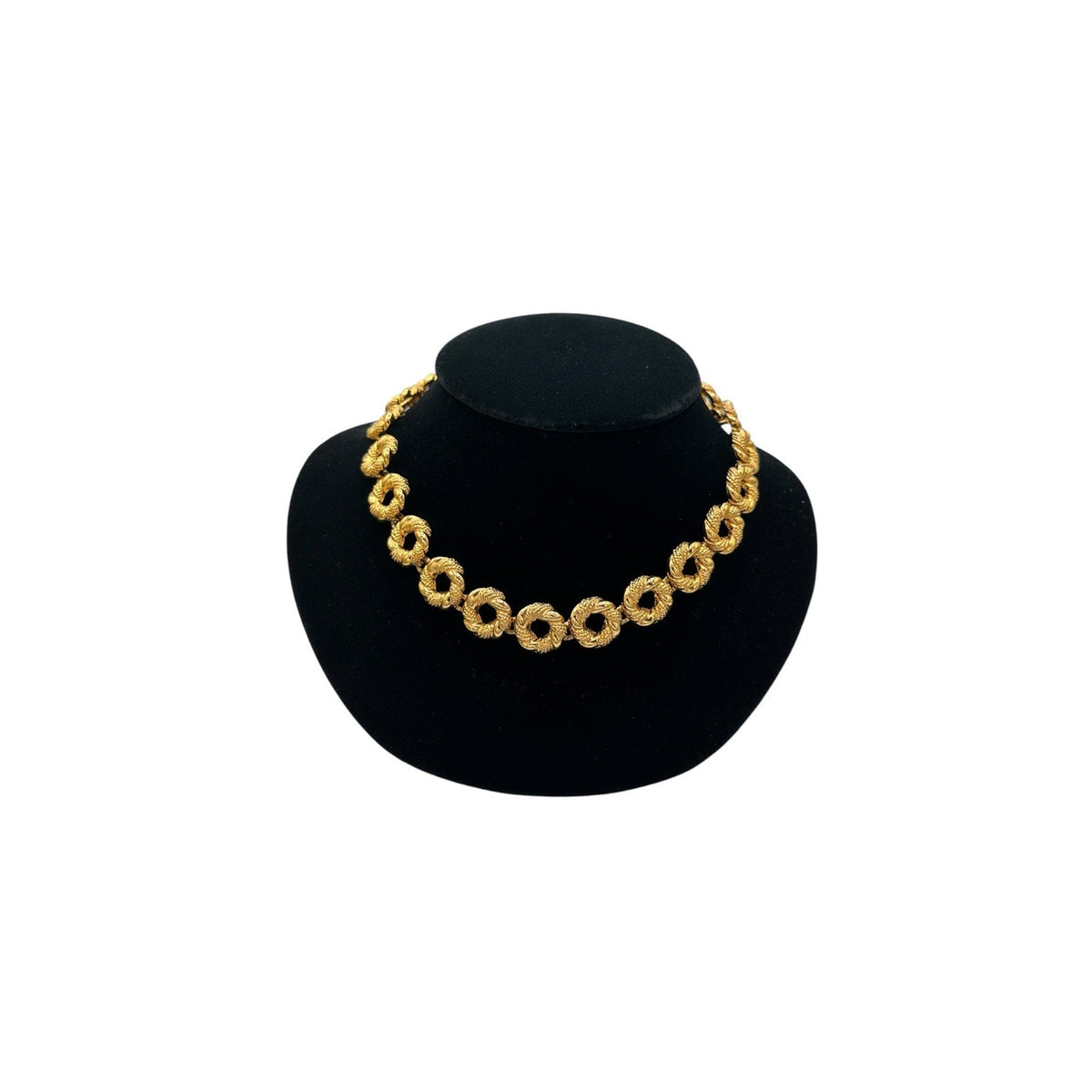 Necklaces & PendantsAnne Klein II Gold Textured Circle Link Necklace AKII 1990s Chain Link