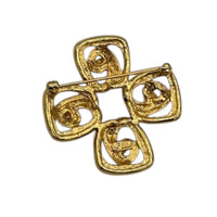 Anne Klein Shiny Gold Cross Classic Brooch 24 Wishes Vintage Jewelry